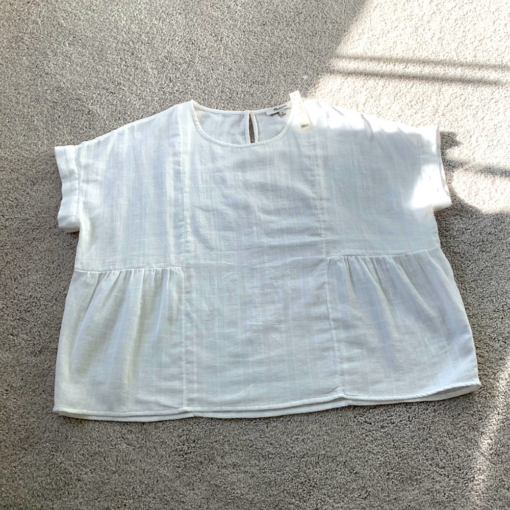 Madewell cropped lightweight white shirt in size small